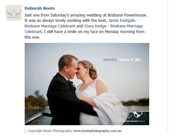 Another Photographers testimonial. Thank you Boots Photography