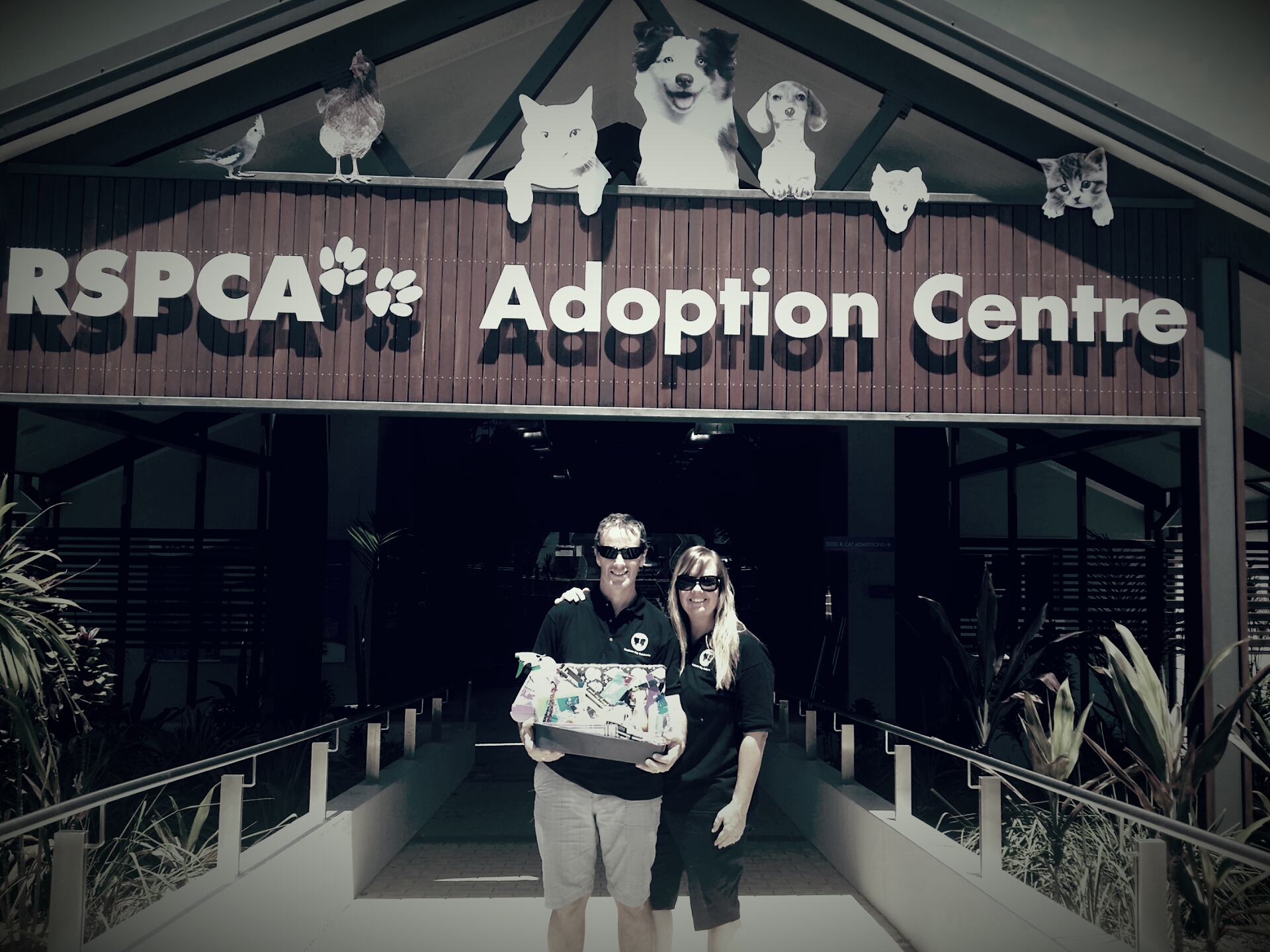 Animal Loving Celebrants Ciara and Jamie with a special Christmas delivery for the RSPCA