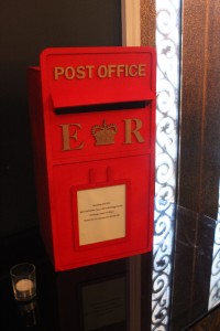 Wedding letterbox at Mirra Bar wedding