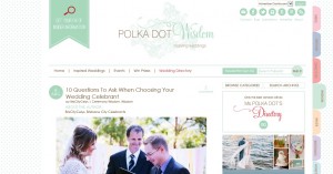 Brisbane City Celebrants article featured on Polka Dot Bride